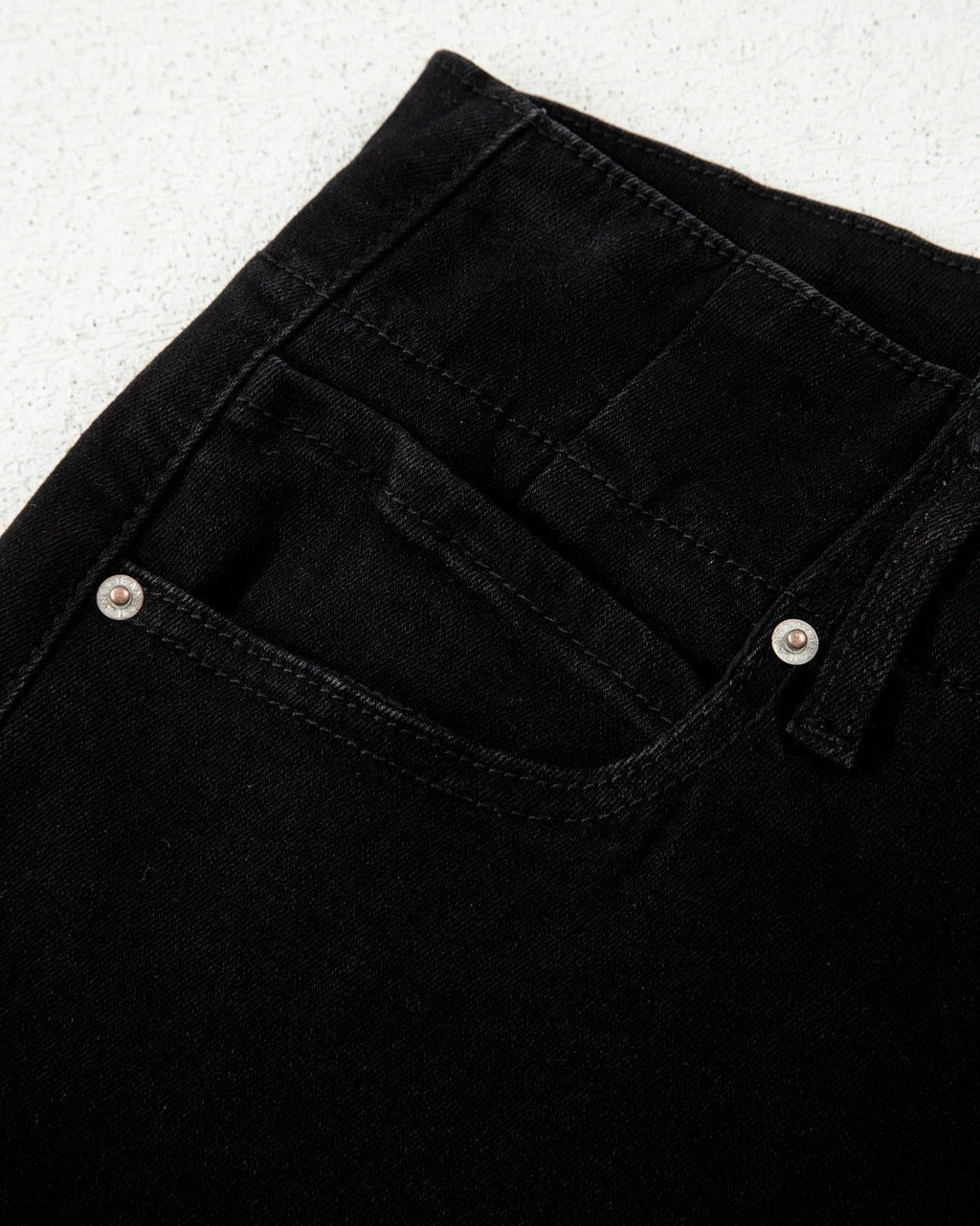 Brooke 2-Button High Waist Flared Bottom Jeans - Black