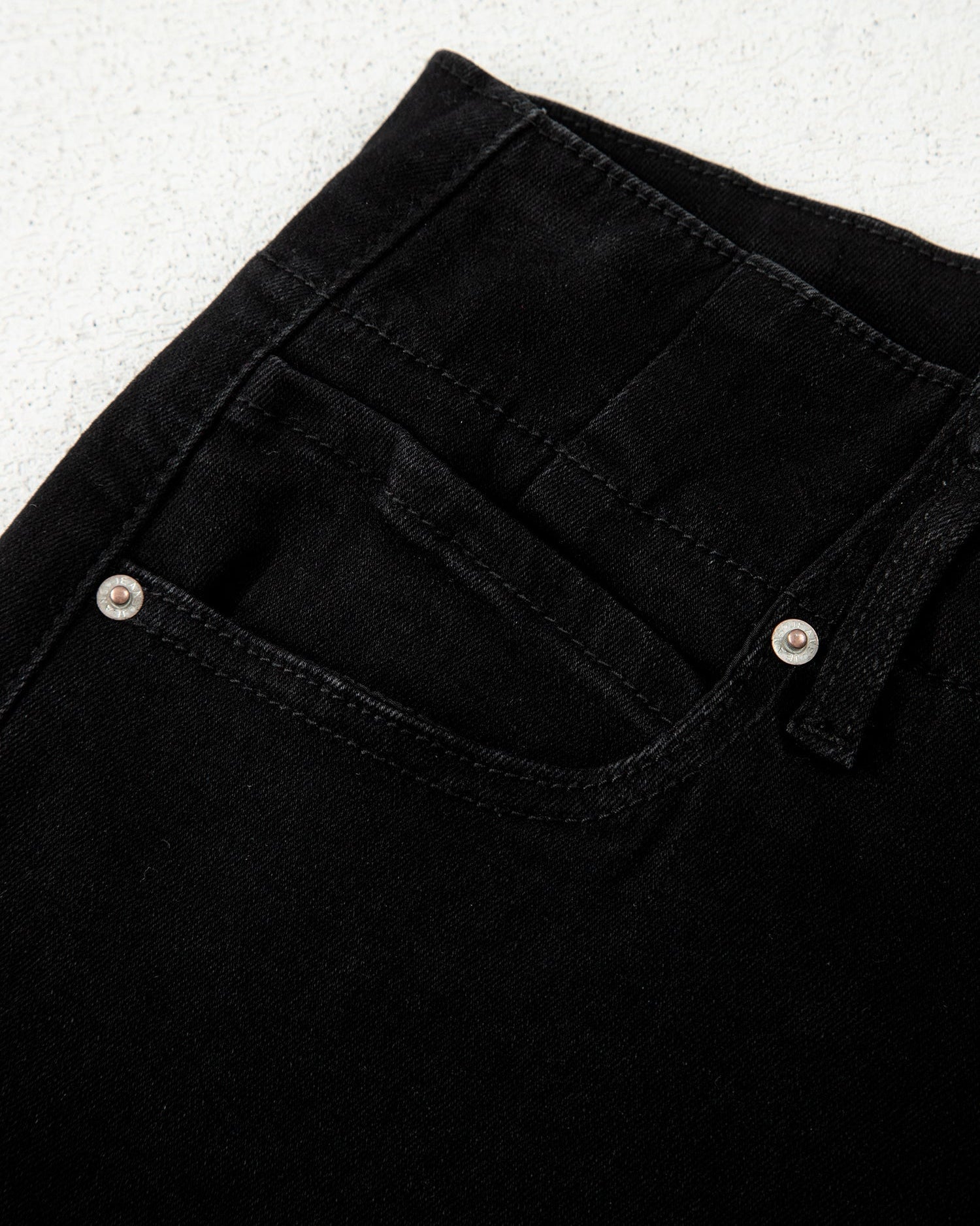 Brooke 2-Button High Waist Flared Bottom Jeans - Black