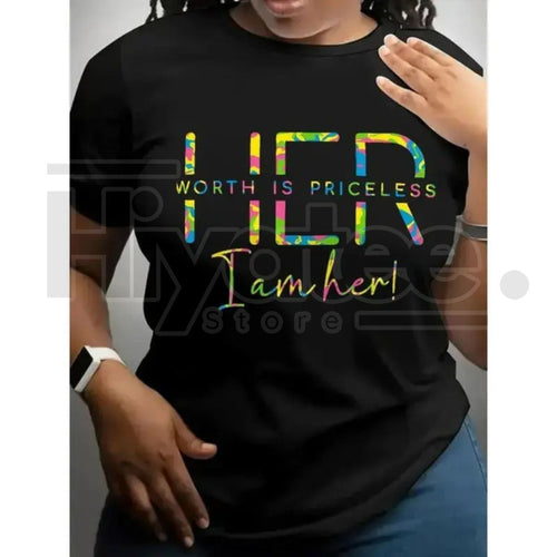"Women's Letter Print" – Casual Summer Round Neck Graphic Top