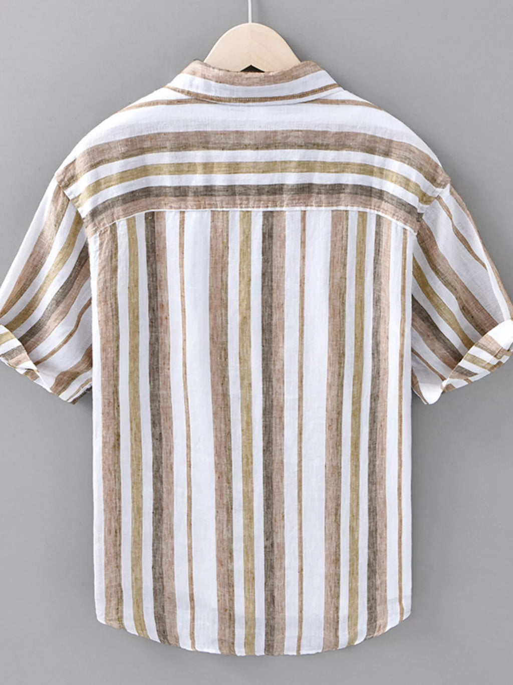 Men's Plus Size Striped Short Sleeve Shirt