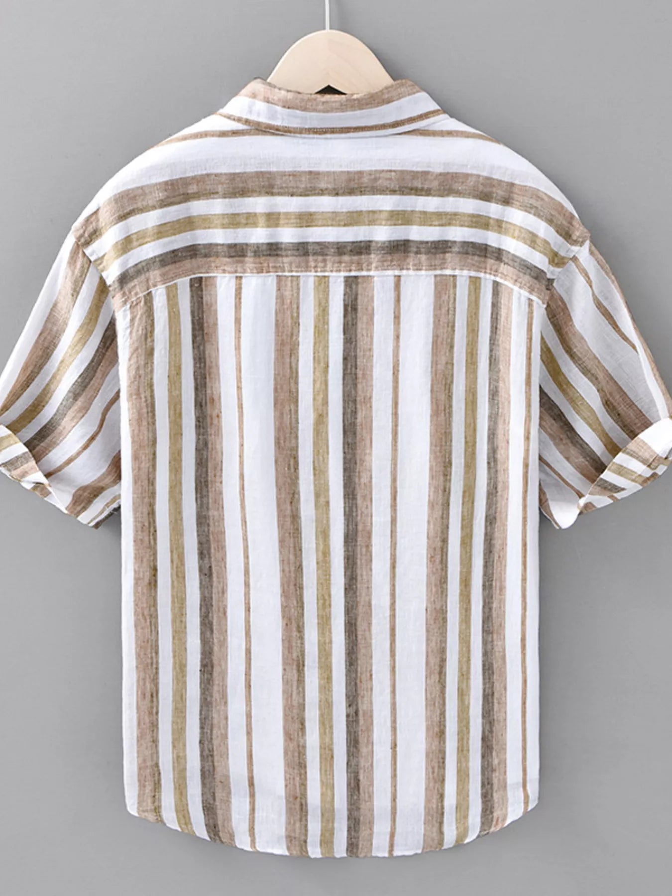 Men's Plus Size Striped Short Sleeve Shirt