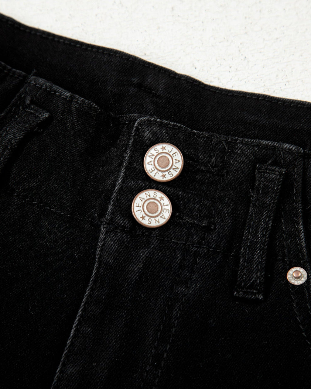 Brooke 2-Button High Waist Flared Bottom Jeans - Black