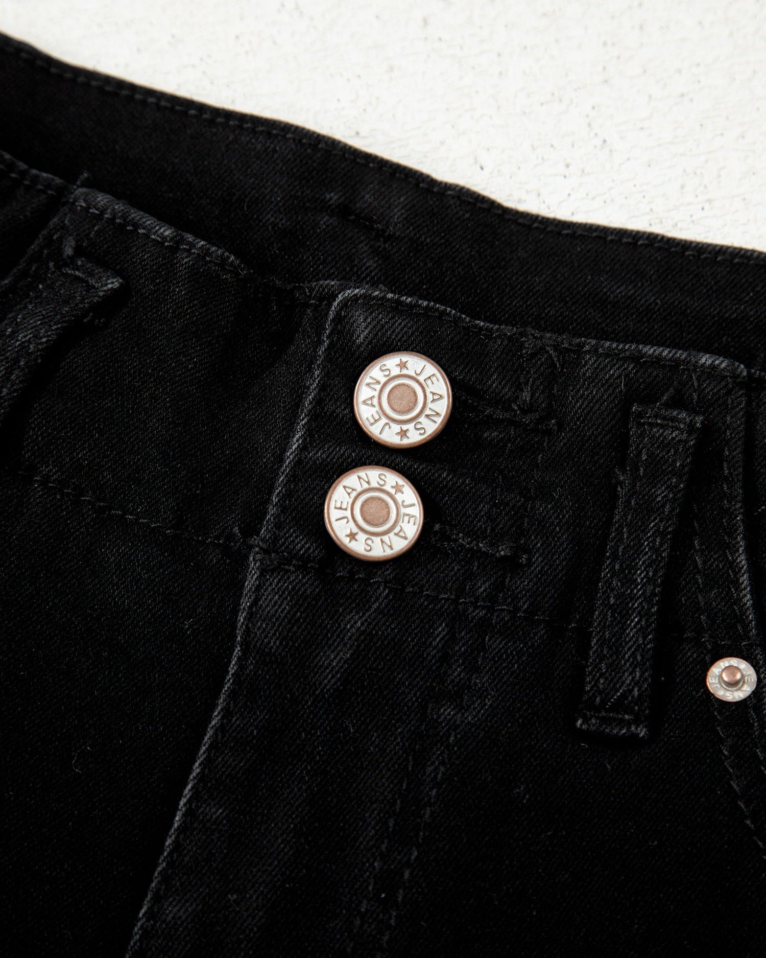 Brooke 2-Button High Waist Flared Bottom Jeans - Black