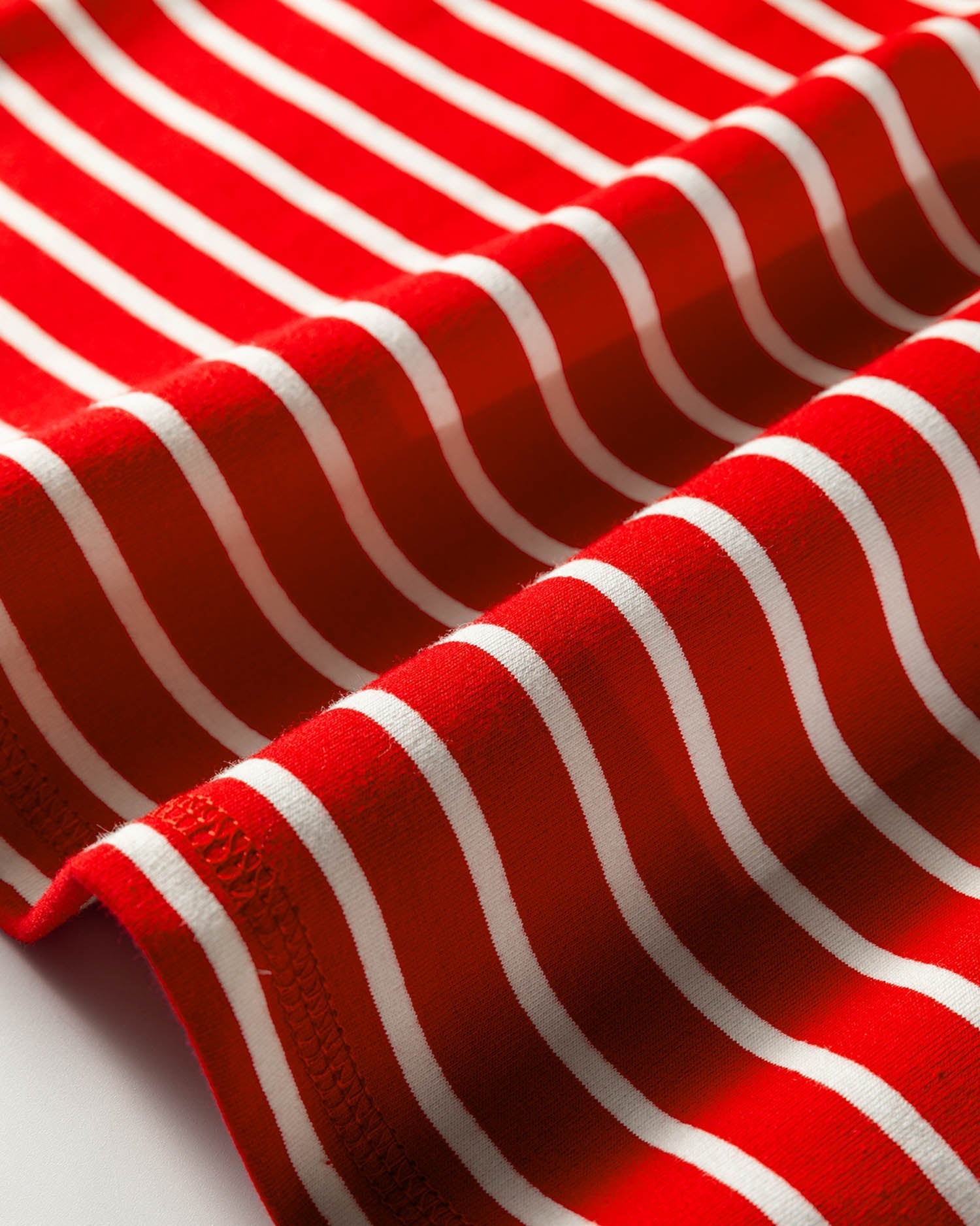 Serena Stripe Ribbed Round Neck Trim Loose Tank Top - Red