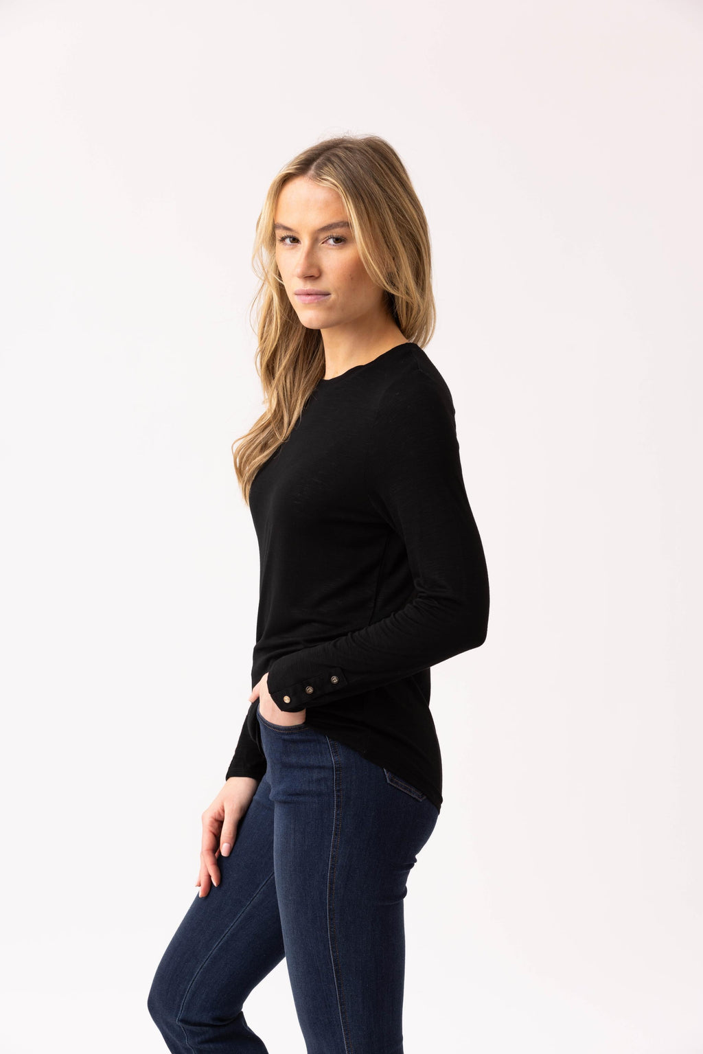 Button Cuff Long Sleeve Top