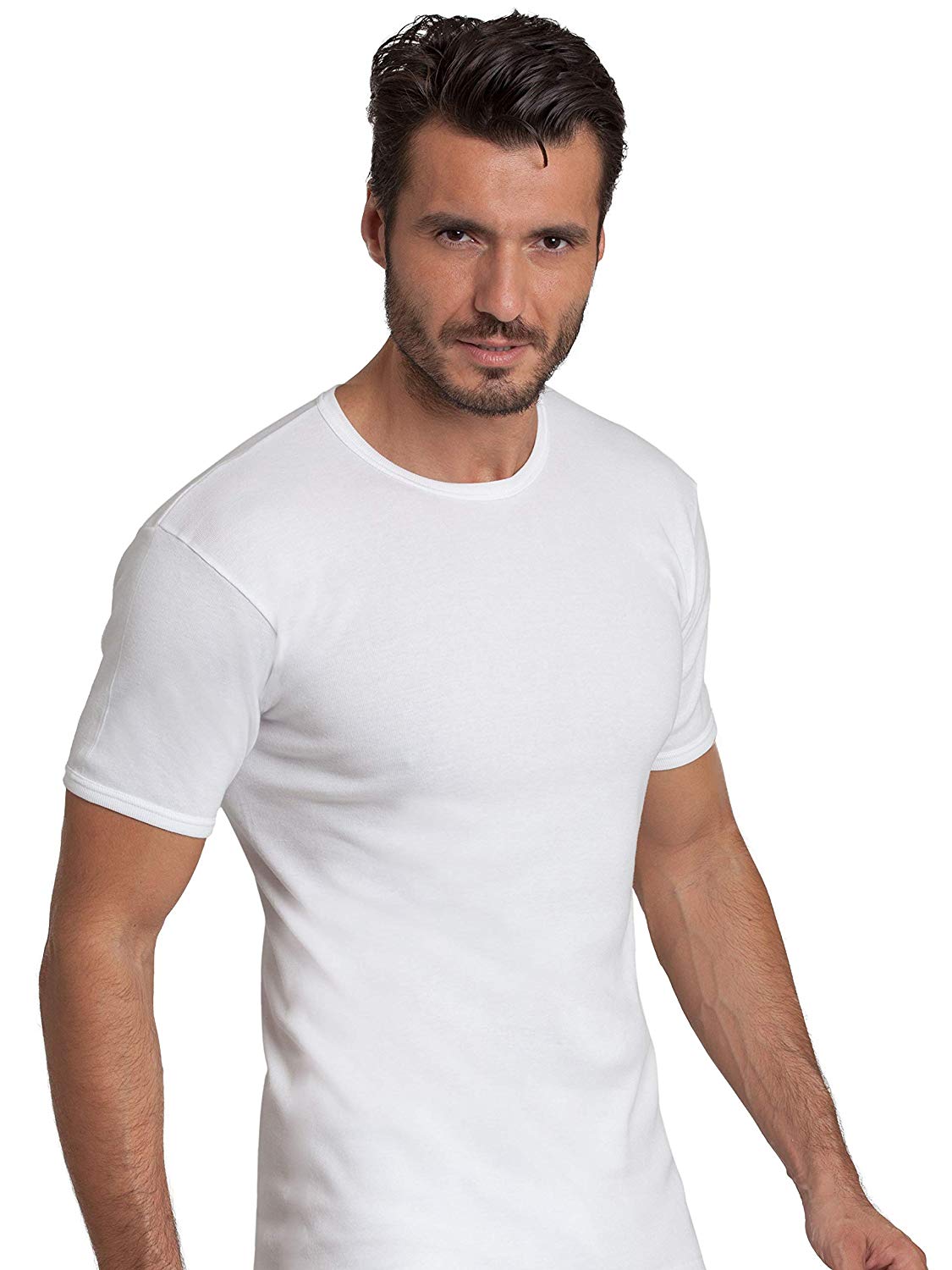 BASIC COTTON Free Spirit Premium Quality 100% Cotton Men's Crew Neck T-Shirt. Proudly Made in Italy (906)