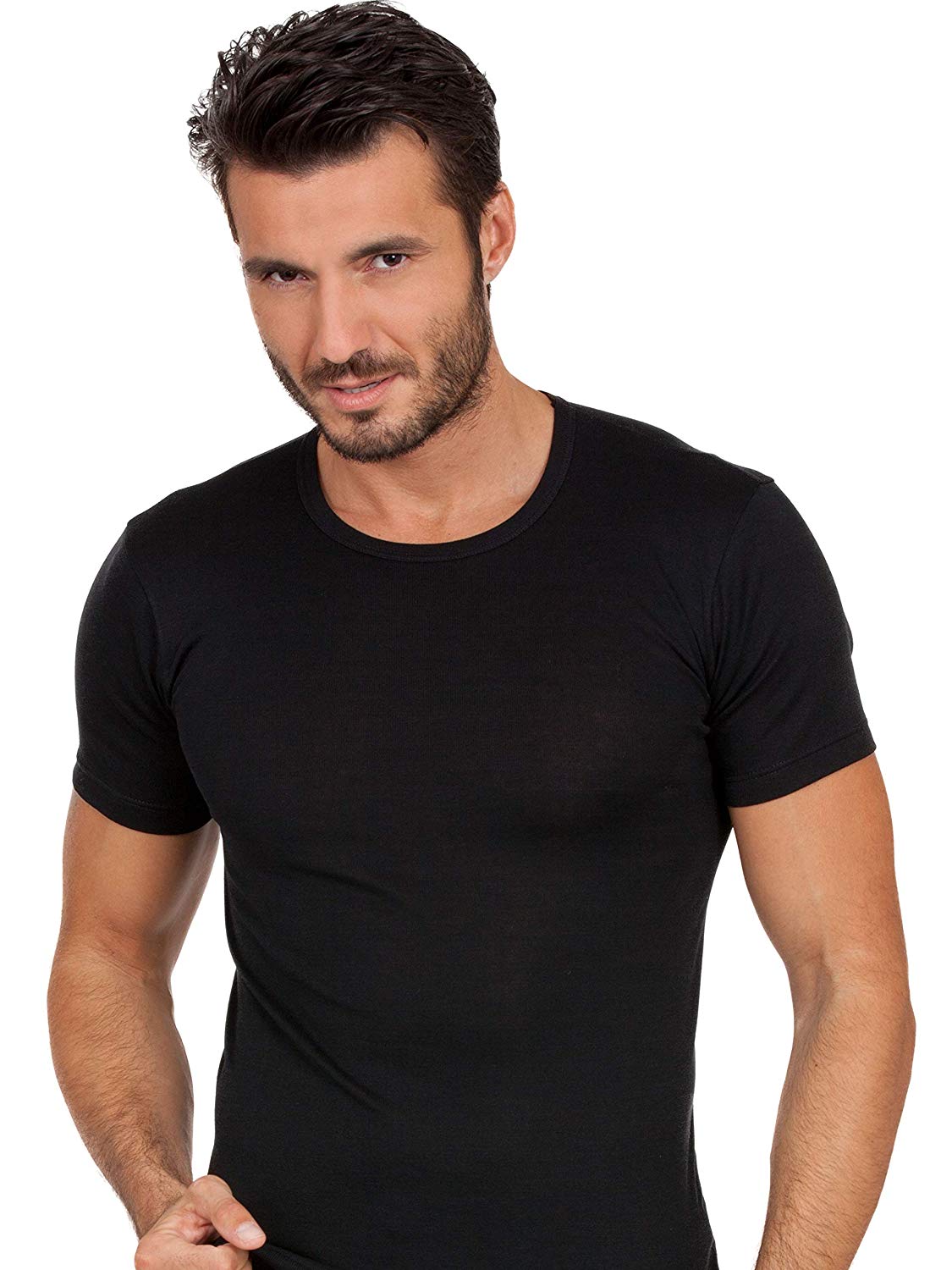 BASIC COTTON Free Spirit Premium Quality 100% Cotton Men's Crew Neck T-Shirt. Proudly Made in Italy (906)