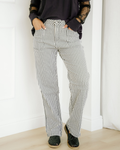 Cassie Stripe Patch Pocket High Waist Shift Denim Jeans