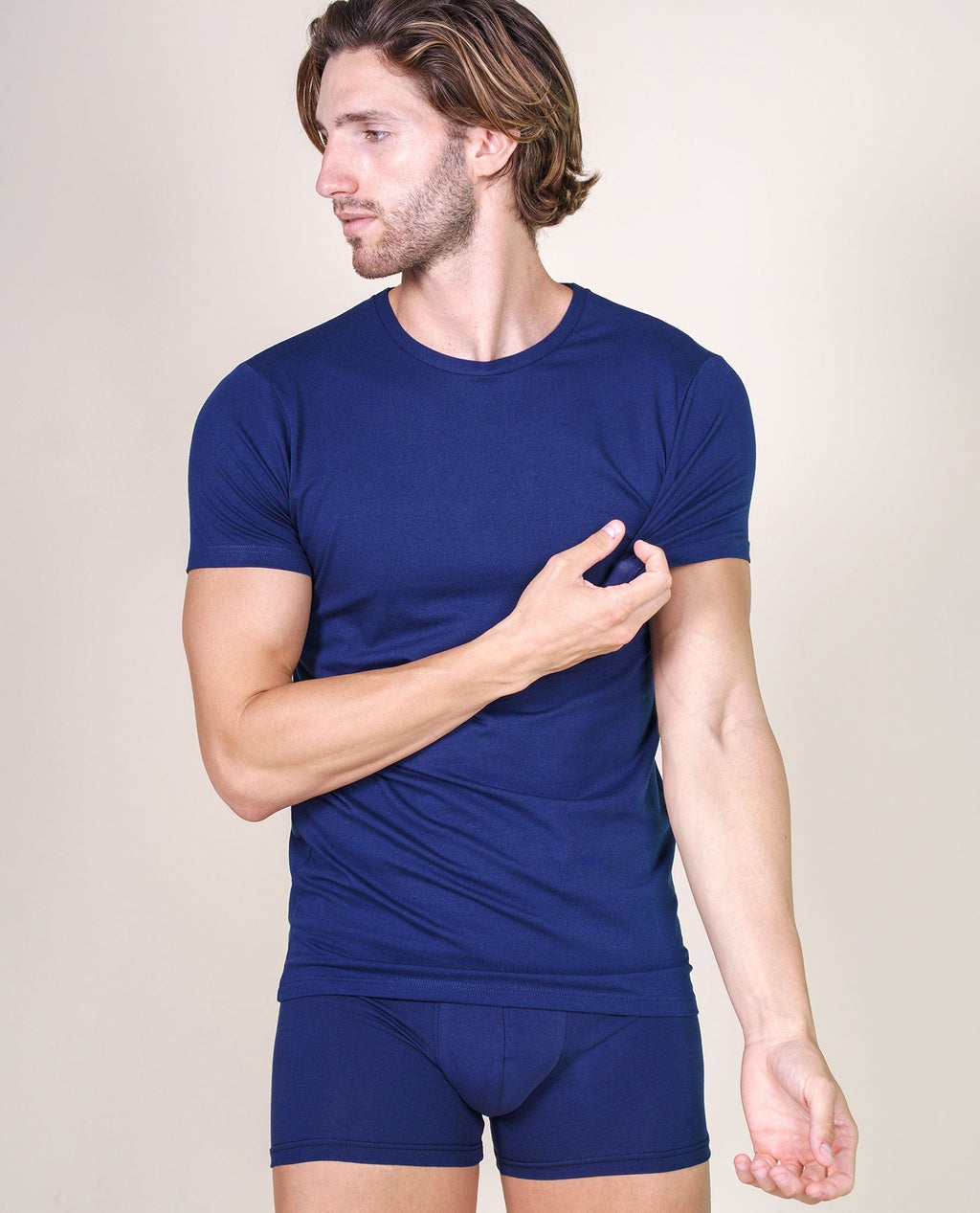 BASIC COTTON Free Spirit Premium Quality 100% Cotton Men's Crew Neck T-Shirt. Proudly Made in Italy (906)
