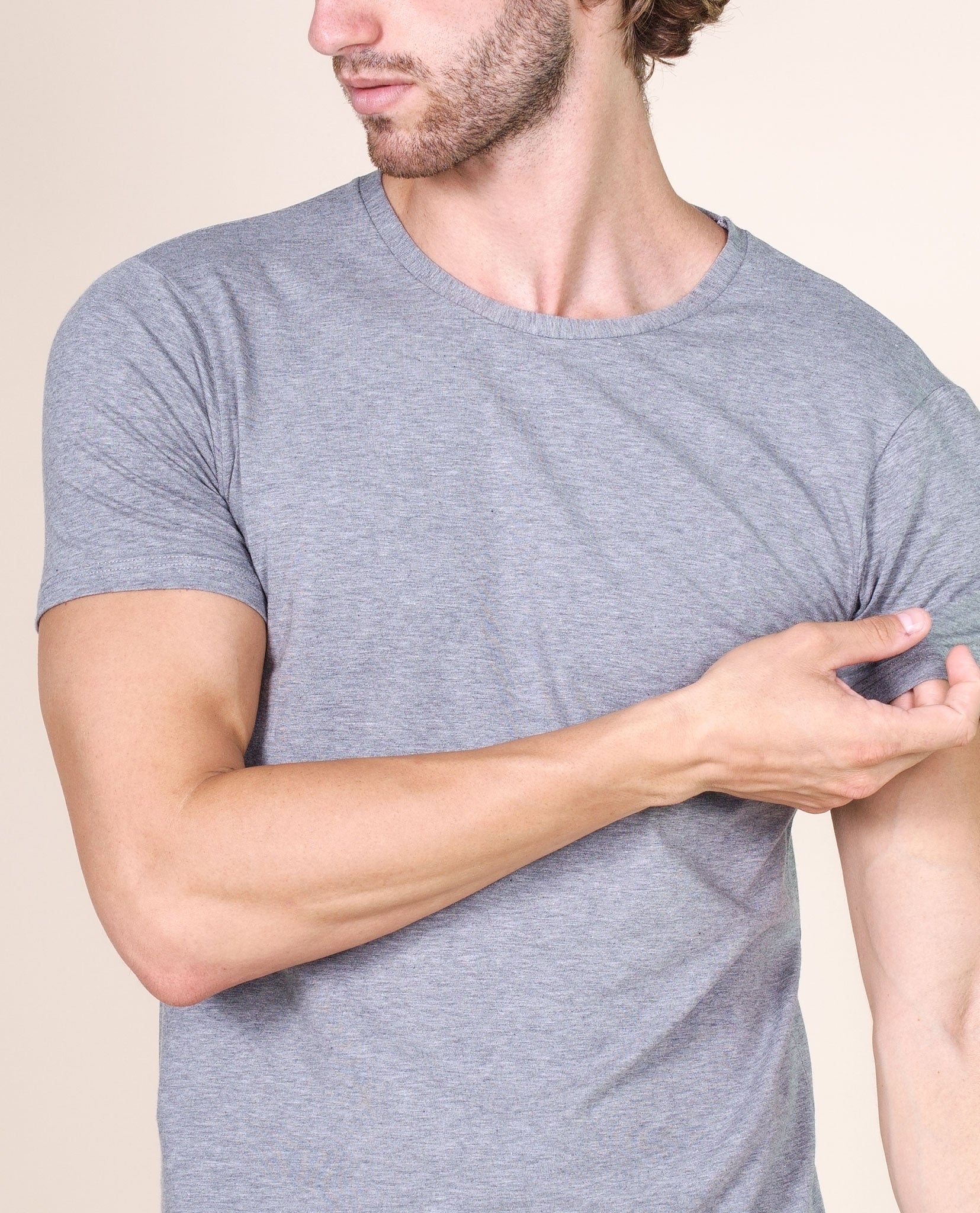 BASIC COTTON Free Spirit Premium Quality 100% Cotton Men's Crew Neck T-Shirt. Proudly Made in Italy (906)