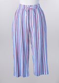 Striped Pull On Capri Pants