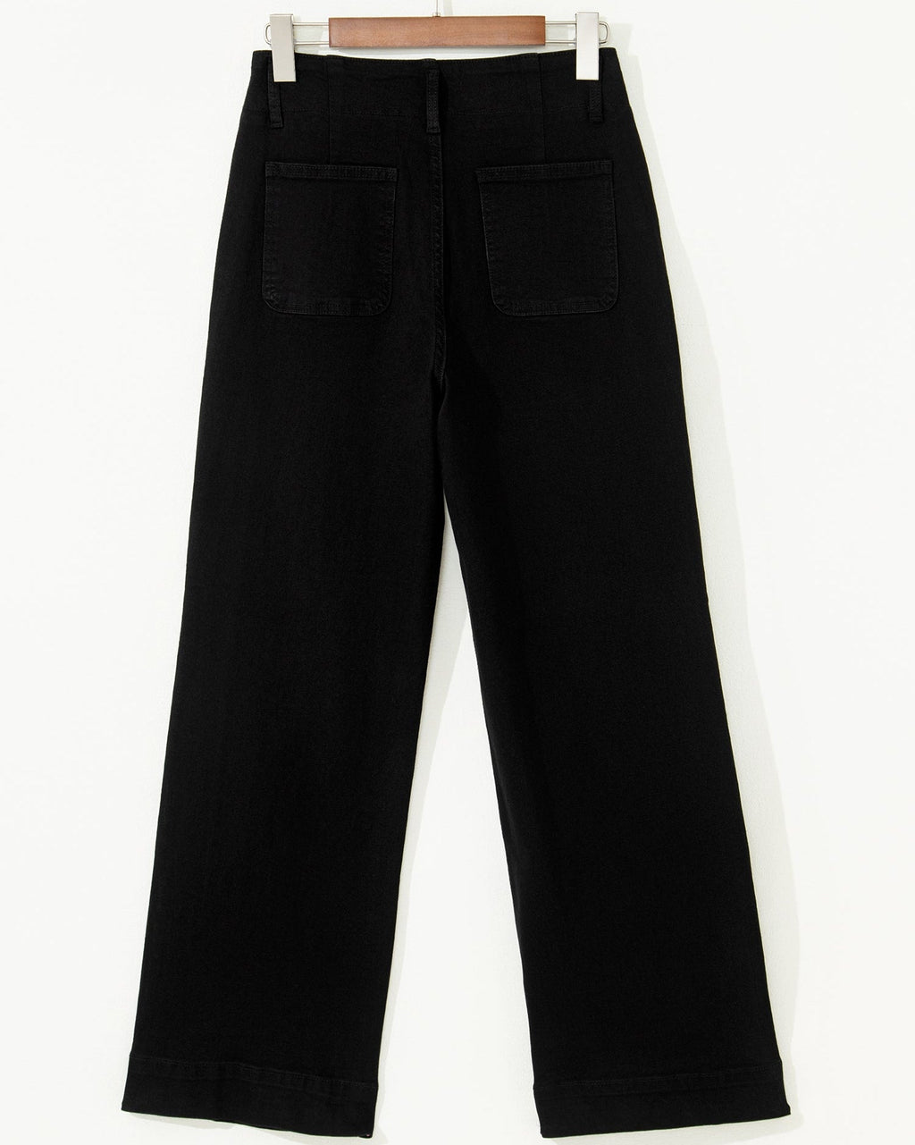 Brooke 2-Button High Waist Flared Bottom Jeans - Black